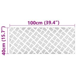 Berkfield Home Aluminum Checker Plates 2 pcs Non-Slip 100x40 cm in Grey - Size: Medium - thumbnail 5