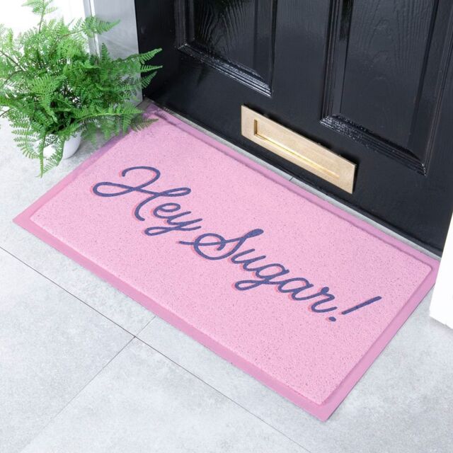 Artsy Mats Hey Sugar Indoor & Outdoor Doormat - 70x40cm in Pink - Size: 40 cm x 70 cm - image 1