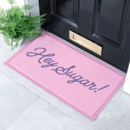 Artsy Mats Hey Sugar Indoor & Outdoor Doormat - 70x40cm in Pink - Size: 40 cm x 70 cm