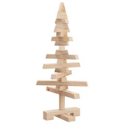 Berkfield Home Wooden Christmas Tree for Decoration 60 cm Solid Wood Pine in Tan