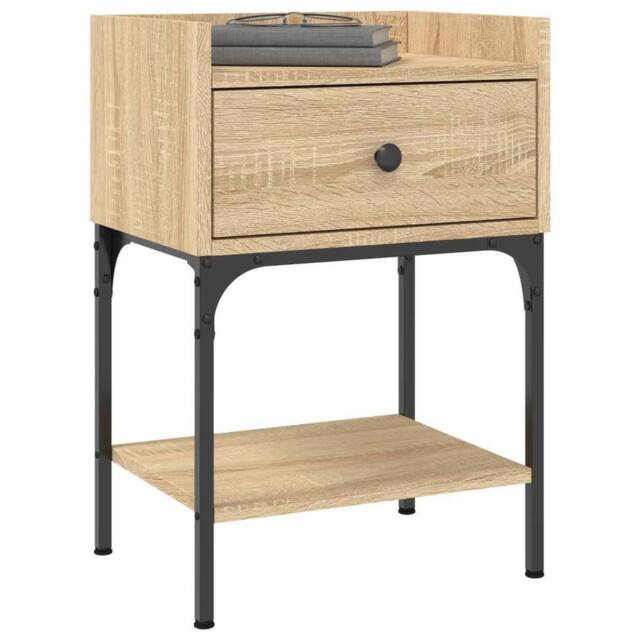 Berkfield Home Elegant Bedside Tables 2 pcs Sonoma Oak 40.5x31x60 cm Engineered Wood in Light Brown - image 1