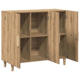 Berkfield Home Sideboard Artisan Oak 90x34x80 cm Engineered Wood in Brown - Size: 90 x 34 x 80 cm - thumbnail 4