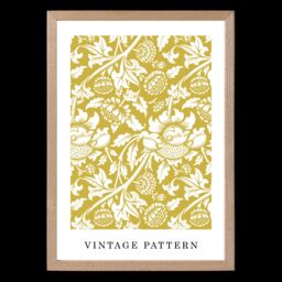ARTZE William Morris Yellow Floral Art Print / Oak Frame / SIZE: A2 - Size: A4 - thumbnail 2