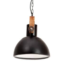 Berkfield Home Industrial Hanging Lamp 25 W Black Round 30 cm E27 - thumbnail 4