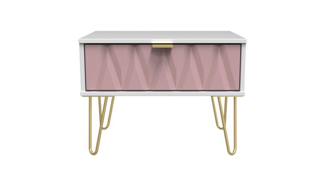Ready Assembled 2 U Dallas 1 Drawer Wide Side Table (Ready Assembled) in Dusty Pink - image 1