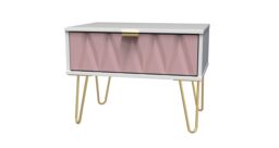 Ready Assembled 2 U Dallas 1 Drawer Wide Side Table (Ready Assembled) in Dusty Pink - thumbnail 3