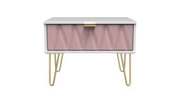 Ready Assembled 2 U Dallas 1 Drawer Wide Side Table (Ready Assembled) in Dusty Pink