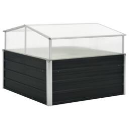 Berkfield Home Greenhouse Anthracite 100x100x77 cm Galvanised Steel in Black - Size: 100 x 100 x 77 cm - thumbnail 2