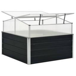 Berkfield Home Greenhouse Anthracite 100x100x77 cm Galvanised Steel in Black - Size: 100 x 100 x 77 cm - thumbnail 4