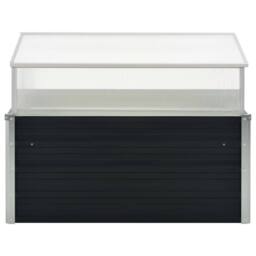 Berkfield Home Greenhouse Anthracite 100x100x77 cm Galvanised Steel in Black - Size: 100 x 100 x 77 cm - thumbnail 1