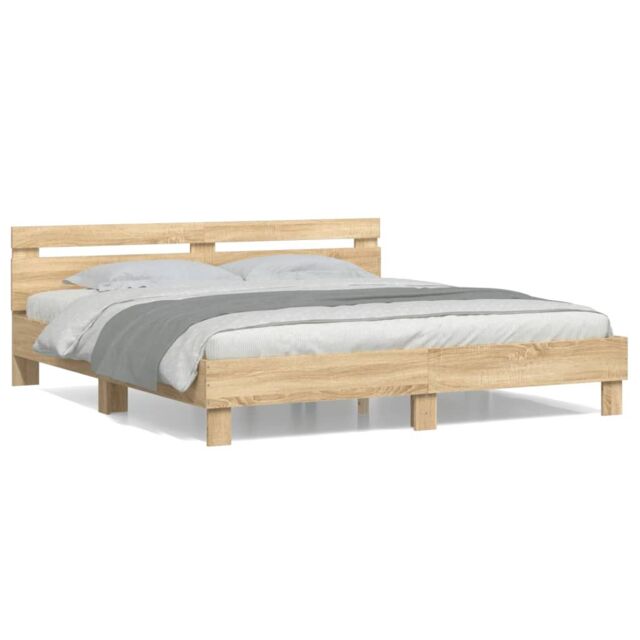 Berkfield Home Bed Frame without Mattress Sonoma Oak 160x200 cm in Brown - image 1