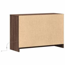 Berkfield Home TV Cabinet with LED Brown Oak 91x34x61 cm Engineered Wood - Size: 91 x 34 x 61 cm - thumbnail 8