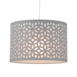 First Choice Lighting Set of 2 Grey Laser Cut 30cm Pendant Lightshades - thumbnail 3