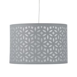 First Choice Lighting Set of 2 Grey Laser Cut 30cm Pendant Lightshades - thumbnail 4
