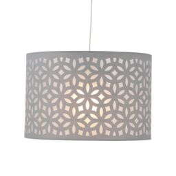 First Choice Lighting Set of 2 Grey Laser Cut 30cm Pendant Lightshades - thumbnail 5