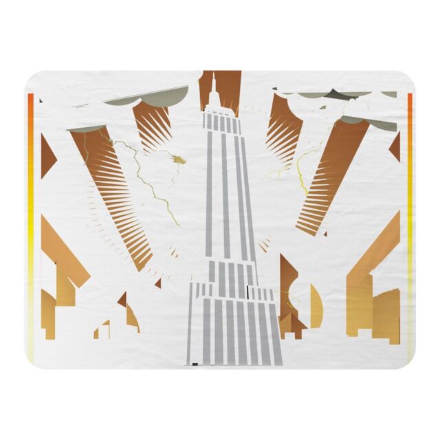 Benjamin Tate Design Art Deco Skyscraper Blanket in Natural - Size: 120 cm x 150 cm - image 1