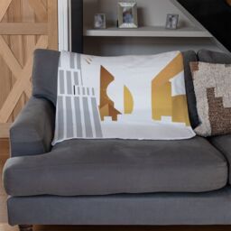 Benjamin Tate Design Art Deco Skyscraper Blanket in Natural - Size: 120 cm x 150 cm - thumbnail 2