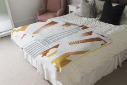 Benjamin Tate Design Art Deco Skyscraper Blanket in Natural - Size: 120 cm x 150 cm - thumbnail 3