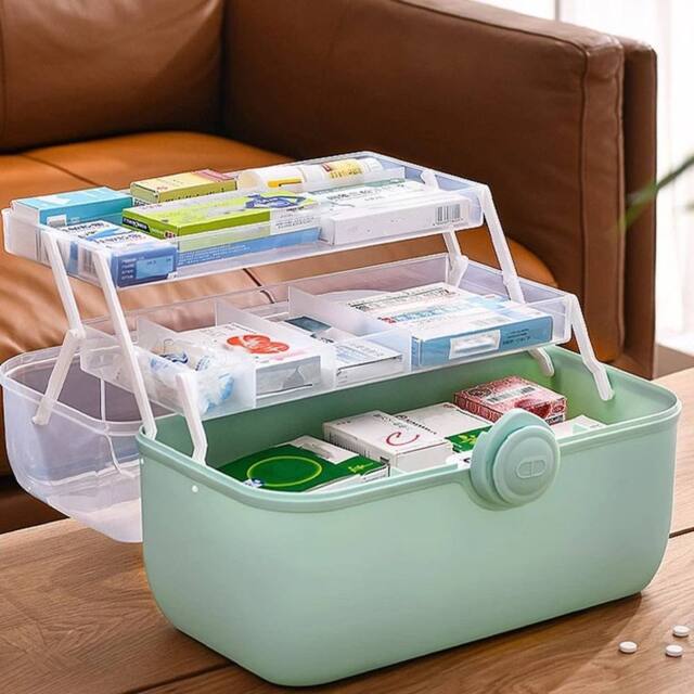 EONLION Medium Medicine Organizer Box Capacity Portable in Green - Size: 500mm - image 1