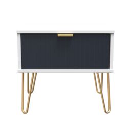 Ready Assembled 2 U Bexley 1 Drawer Bedside (Ready Assembled) in Dark Blue