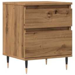 Berkfield Home Bedside Cabinet Artisan Oak 40x35x50 cm Engineered Wood in Brown - Size: 40 x 35 x 50 cm - thumbnail 2