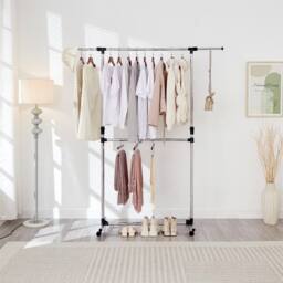 EONLION Chrome Clothing Rack with Extendable Top Rail in Silver - Size: 500mm - thumbnail 4