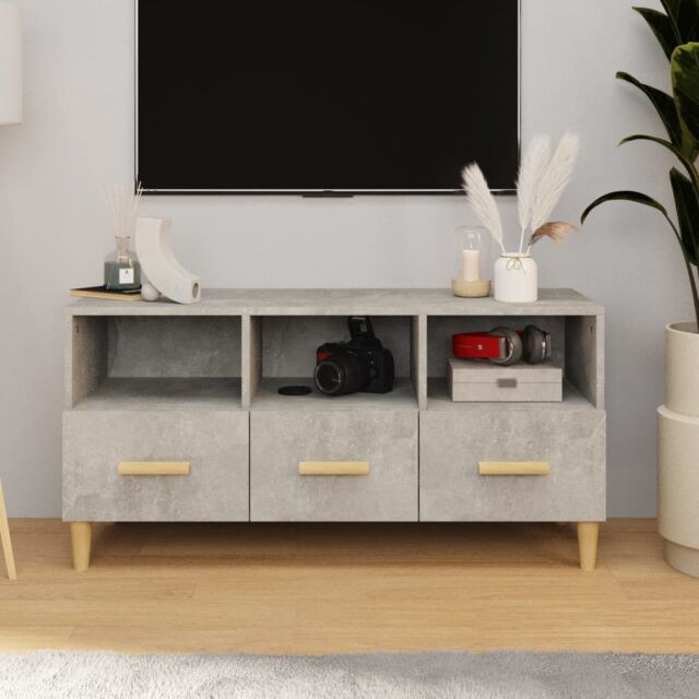 Berkfield Home TV Cabinet Concrete Grey 102x36x50 cm Engineered Wood - Size: 102 x 36 x 50 cm - image 1