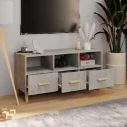 Berkfield Home TV Cabinet Concrete Grey 102x36x50 cm Engineered Wood - Size: 102 x 36 x 50 cm - thumbnail 3