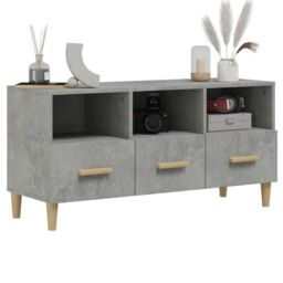 Berkfield Home TV Cabinet Concrete Grey 102x36x50 cm Engineered Wood - Size: 102 x 36 x 50 cm - thumbnail 4