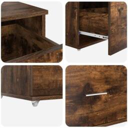 Berkfield Home Drawer Cabinet Smoked Oak MDF with Veneer Drawer Cabinet in Brown - thumbnail 9
