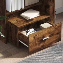 Berkfield Home Drawer Cabinet Smoked Oak MDF with Veneer Drawer Cabinet in Brown - thumbnail 4
