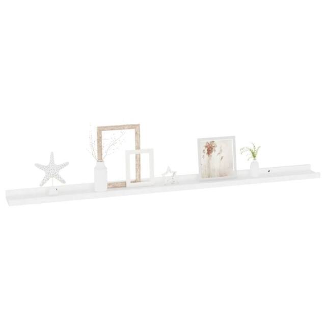Berkfield Home Decorative Wall Shelves 2 pcs White 115x9x3 cm - Size: 115 x 9 x 3 cm - image 1