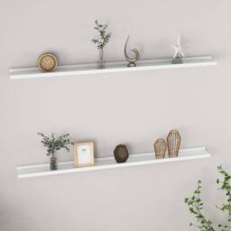 Berkfield Home Decorative Wall Shelves 2 pcs White 115x9x3 cm - Size: 115 x 9 x 3 cm - thumbnail 2