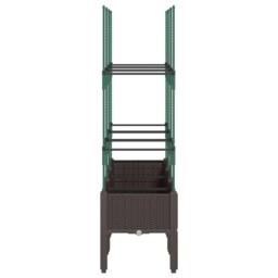 Berkfield Home Garden Planter with Trellis Brown 120x40x142.5 cm PP - thumbnail 4