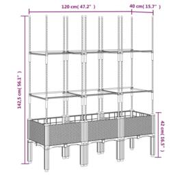 Berkfield Home Garden Planter with Trellis Brown 120x40x142.5 cm PP - thumbnail 7