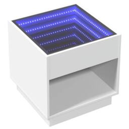 Berkfield Home Decorative Coffee Table with Infinity LED White 50x50x50 cm - Size: 50 x 50 x 50 cm - thumbnail 1