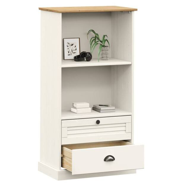 Berkfield Home Beautiful Bookcase VIGO White 60x35x114.5 cm Solid Wood Pine - image 1