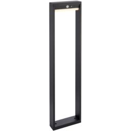 Loops 800mm Solar Powered Outdoor Bollard Post Light - Textured Black & White Diffuser - thumbnail 1