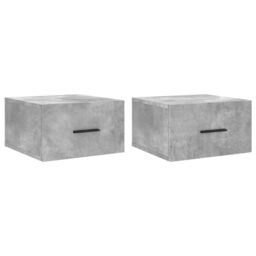 Berkfield Home Wall-mounted Bedside Cabinets 2 pcs Concrete Grey 35x35x20 cm - Size: 35 x 35 x 20 cm - thumbnail 2