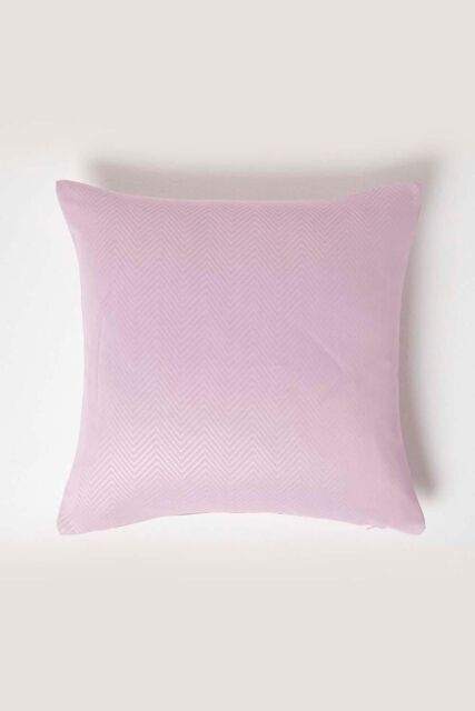 Homescapes Herringbone Cushion Cover in Pale Pink - Size: 45 cm x 45 cm - image 1