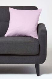 Homescapes Herringbone Cushion Cover in Pale Pink - Size: 45 cm x 45 cm - thumbnail 2