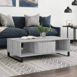 Berkfield Home Decorative Coffee Table Grey Sonoma 104x60x35 cm Engineered Wood - Size: 104 x 60 x 35 cm - thumbnail 2