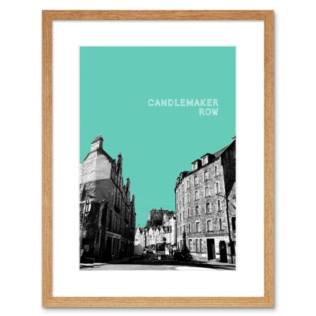 "Artery8 Wall Art Print Edinburgh Candlemaker Row Teal Framed 9X7 in Beige - Size: W7"" x H9""" - image 1