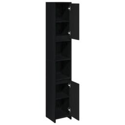 Berkfield Home Bathroom Cabinet Black Oak 30x30x183, 5 cm Engineered wood - thumbnail 5