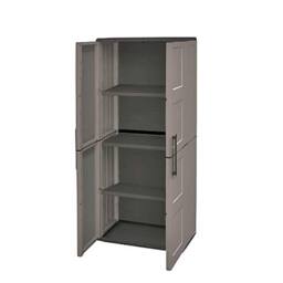 Shires Tall Cabinet Plastic Garden Store Approx L70 x W39 x H165 cm in Grey - thumbnail 1