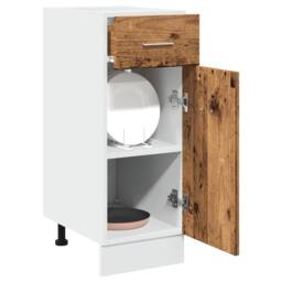 Berkfield Home Drawer Bottom Cabinet Old Wood 30x46x81.5 cm Engineered Wood in Brown - thumbnail 2