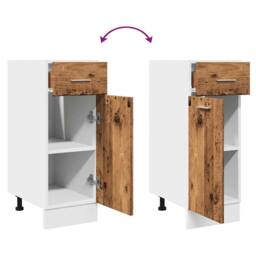 Berkfield Home Drawer Bottom Cabinet Old Wood 30x46x81.5 cm Engineered Wood in Brown - thumbnail 7