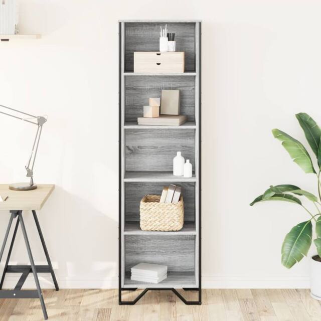 Berkfield Home Modern Bookcase Grey Sonoma 50x31x169 cm Engineered Wood - Size: 50 x 31 x 169 cm - image 1