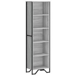 Berkfield Home Modern Bookcase Grey Sonoma 50x31x169 cm Engineered Wood - Size: 50 x 31 x 169 cm - thumbnail 3