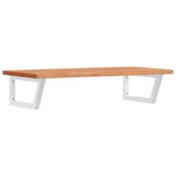 Berkfield Home Elegant Basin Shelf Wall Mounted Steel & Solid Wood Beech in Brown - thumbnail 3